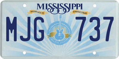 MS license plate MJG737