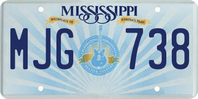 MS license plate MJG738