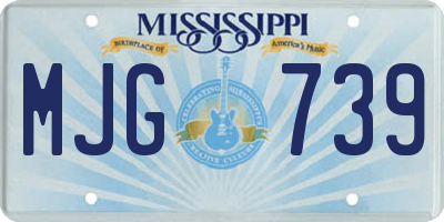 MS license plate MJG739