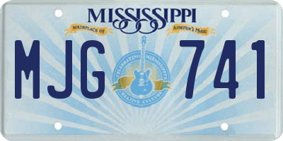 MS license plate MJG741