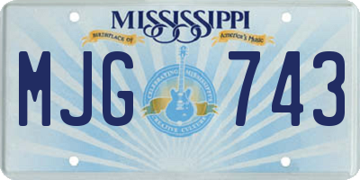 MS license plate MJG743