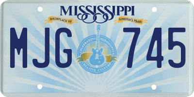 MS license plate MJG745