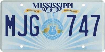 MS license plate MJG747