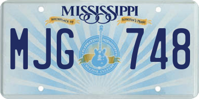 MS license plate MJG748