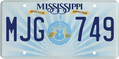 MS license plate MJG749