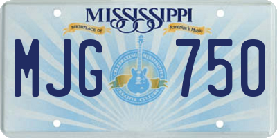 MS license plate MJG750