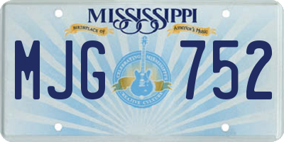 MS license plate MJG752