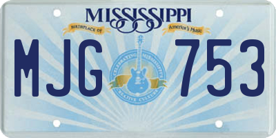 MS license plate MJG753