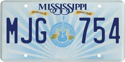 MS license plate MJG754