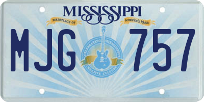 MS license plate MJG757