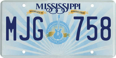 MS license plate MJG758