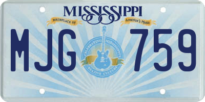 MS license plate MJG759