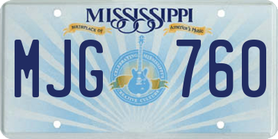 MS license plate MJG760