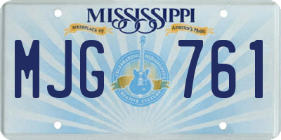 MS license plate MJG761