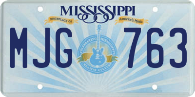 MS license plate MJG763