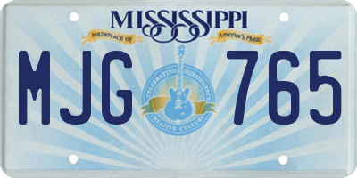 MS license plate MJG765