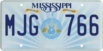 MS license plate MJG766