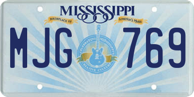 MS license plate MJG769