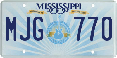 MS license plate MJG770