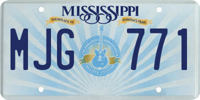 MS license plate MJG771