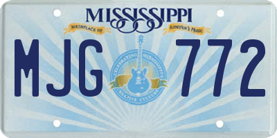 MS license plate MJG772