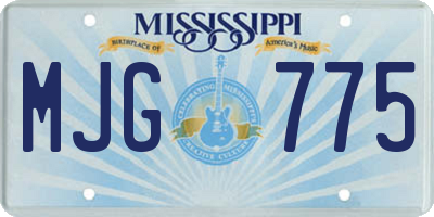MS license plate MJG775