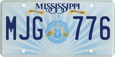 MS license plate MJG776