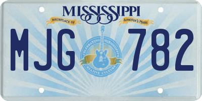 MS license plate MJG782