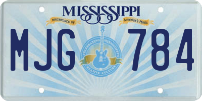 MS license plate MJG784