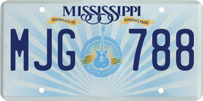 MS license plate MJG788