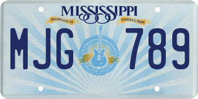 MS license plate MJG789