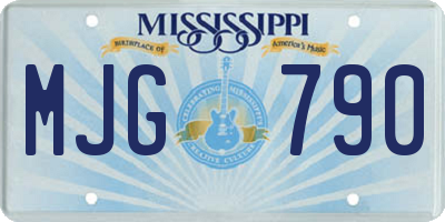 MS license plate MJG790