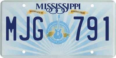 MS license plate MJG791