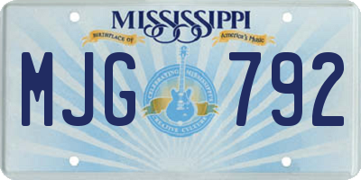 MS license plate MJG792