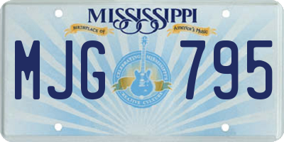 MS license plate MJG795