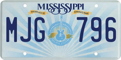 MS license plate MJG796