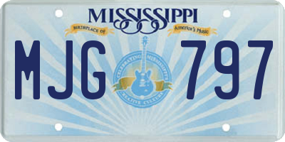 MS license plate MJG797
