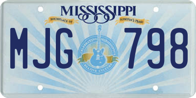 MS license plate MJG798