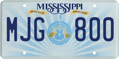 MS license plate MJG800