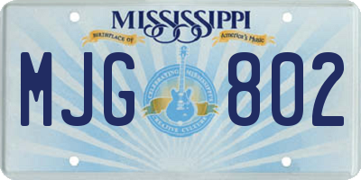 MS license plate MJG802