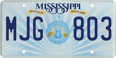MS license plate MJG803