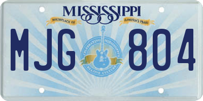 MS license plate MJG804