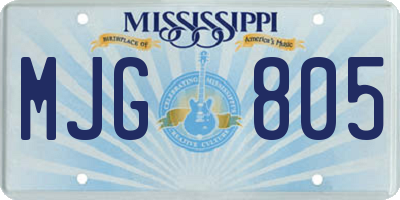 MS license plate MJG805