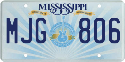 MS license plate MJG806