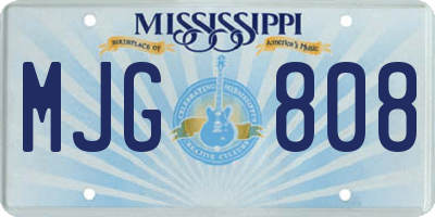 MS license plate MJG808