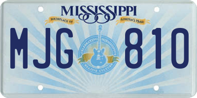 MS license plate MJG810