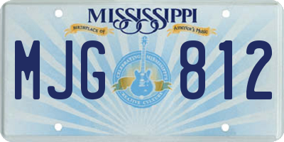 MS license plate MJG812