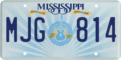 MS license plate MJG814