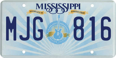 MS license plate MJG816