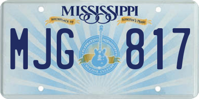 MS license plate MJG817